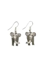 India Two Piece Swinging Elephant Earrings