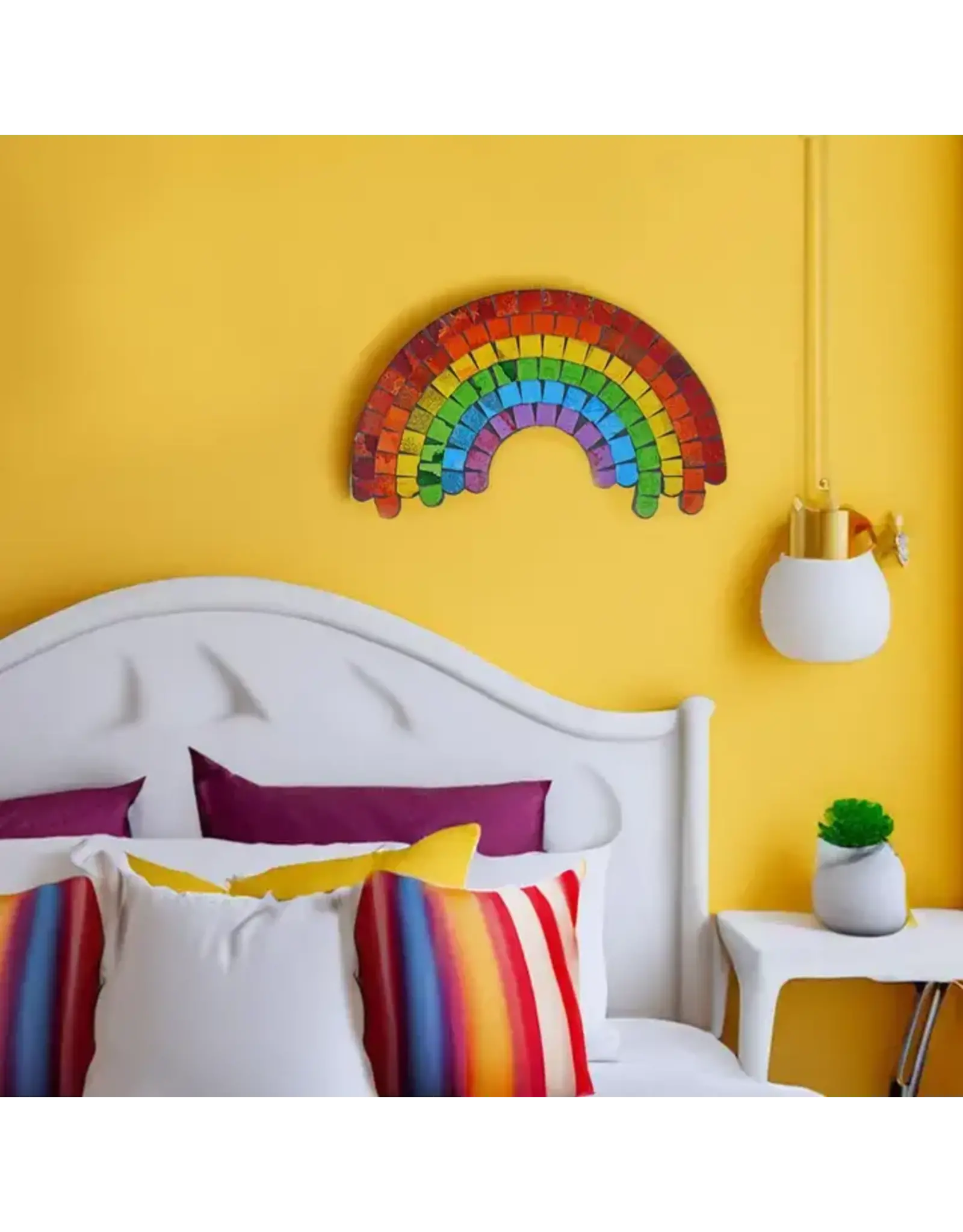 Indonesia Hanging Recycled Glass Rainbow Mosaic