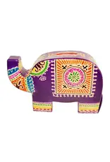 India Purple Elephant Money Box