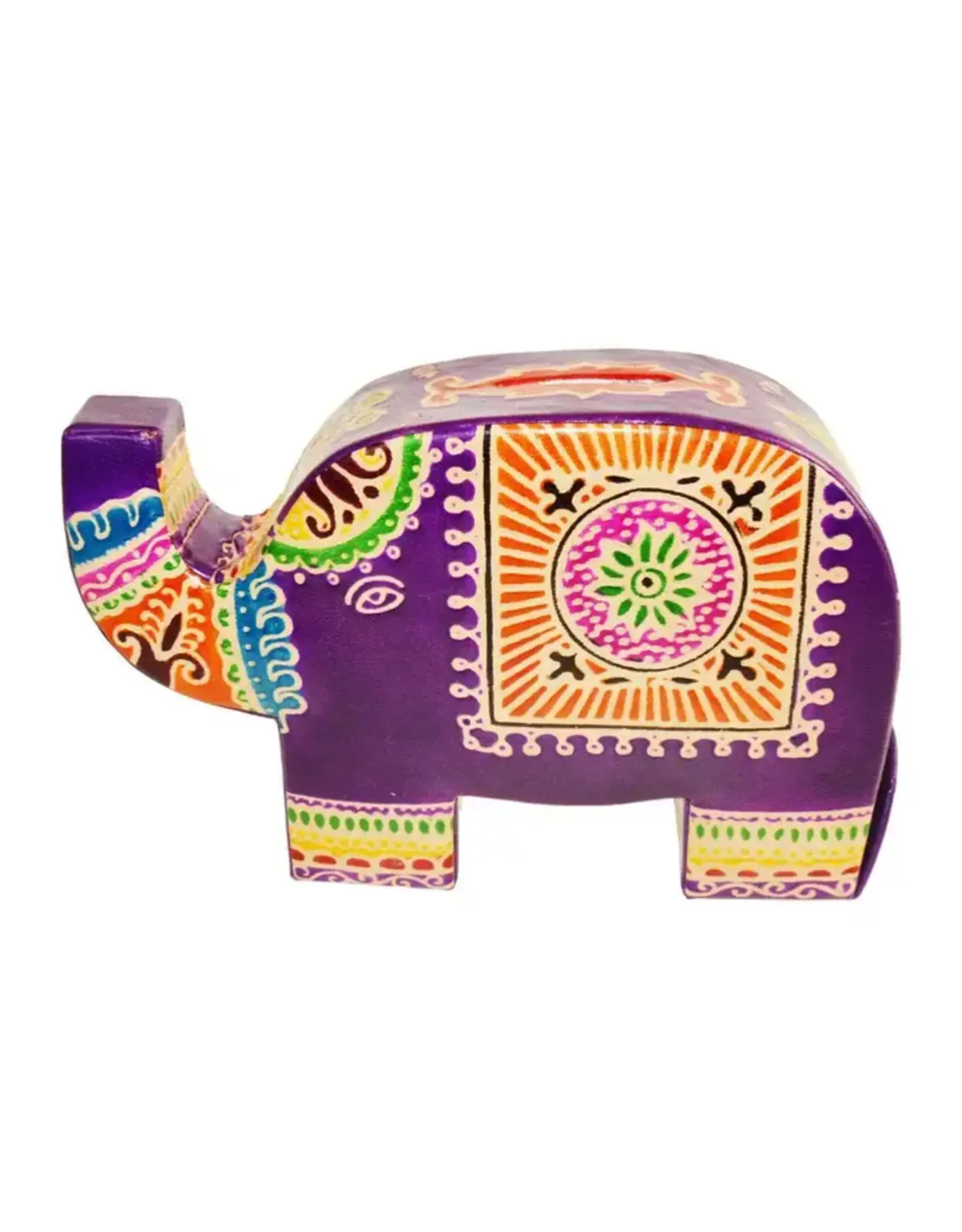 India Purple Elephant Money Box