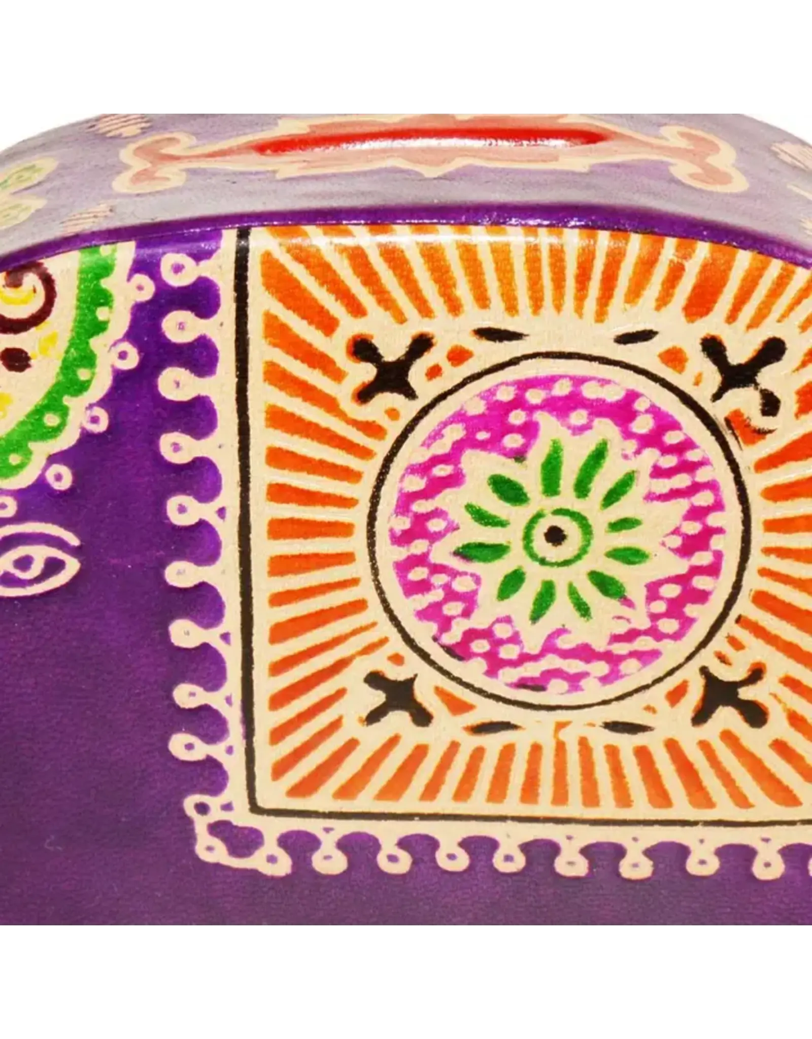 India Purple Elephant Money Box