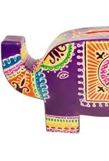India Purple Elephant Money Box