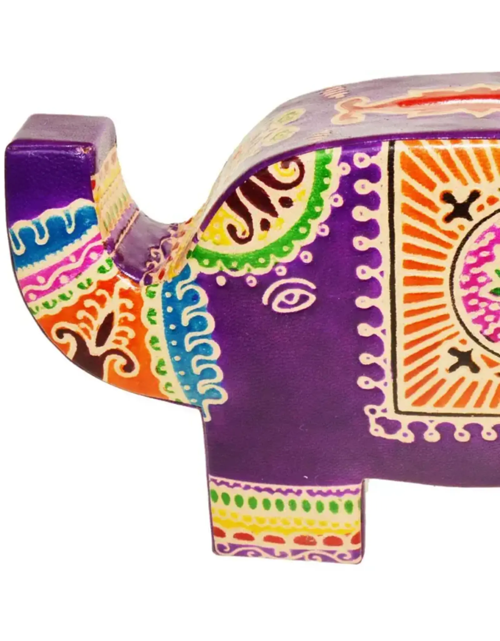India Purple Elephant Money Box