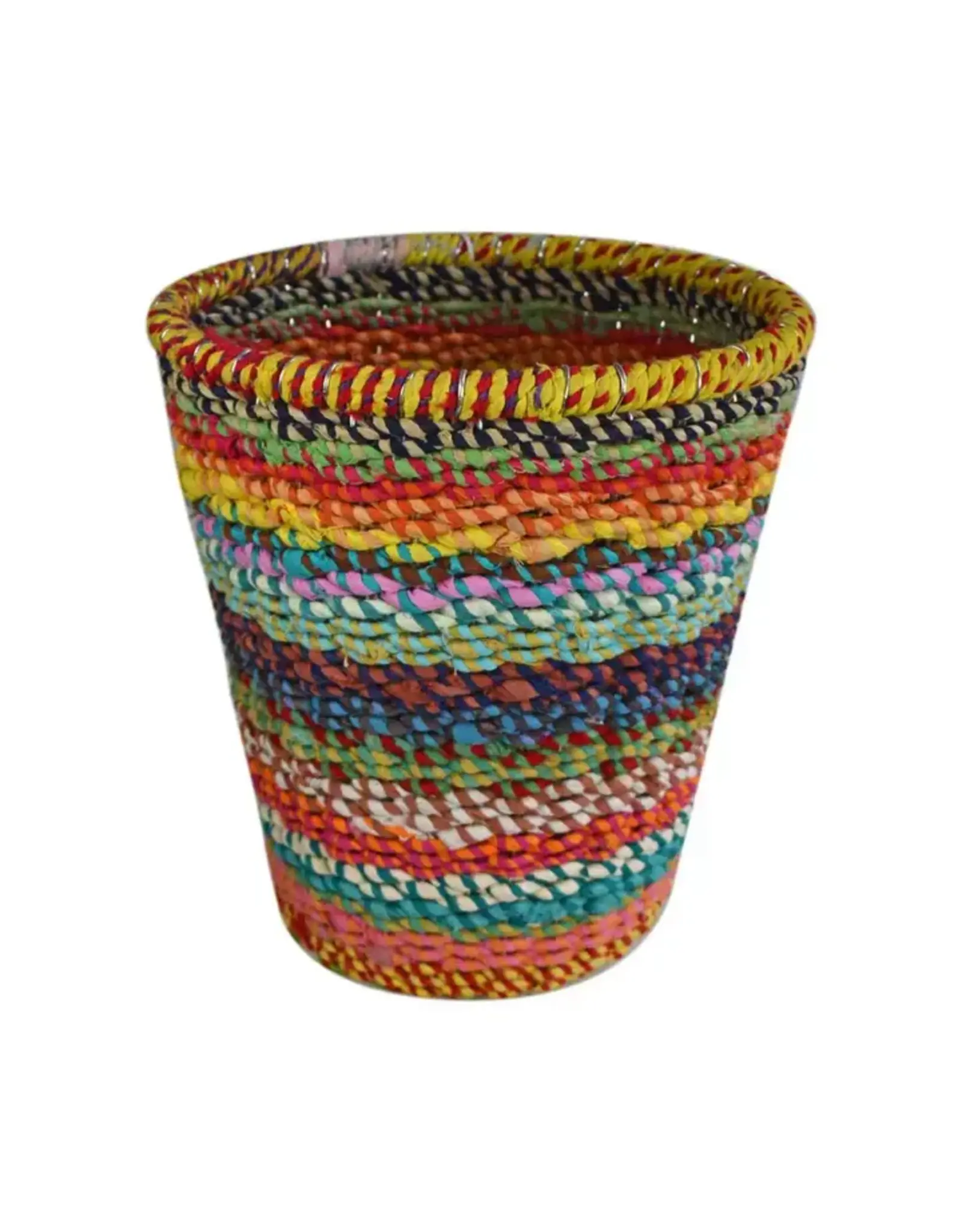 India Recycled Sari Waste Basket