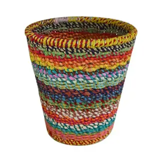India Recycled Sari Waste Basket