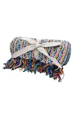 India Recycled Material Throw Blanket - Multicolour Diamonds