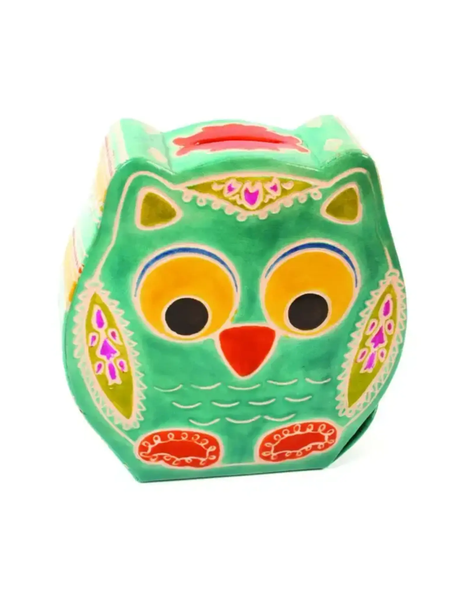 India Turquoise Owl Money Box