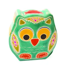 India Turquoise Owl Money Box