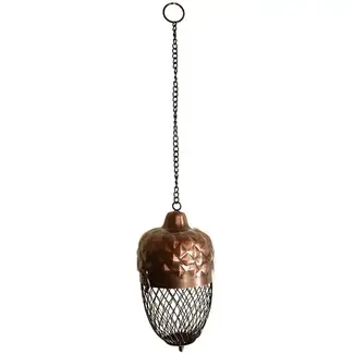 India Hanging Metal Acorn Bird Feeder