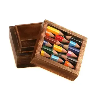 India Recycled Crayons Wood Box