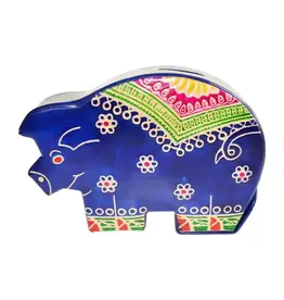 India Blue Pig Money Box