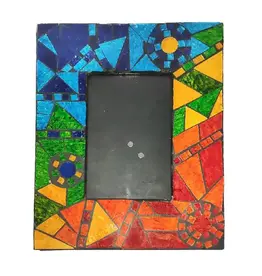 Indonesia Rainbow Mosaic Photo Frame (4x6")