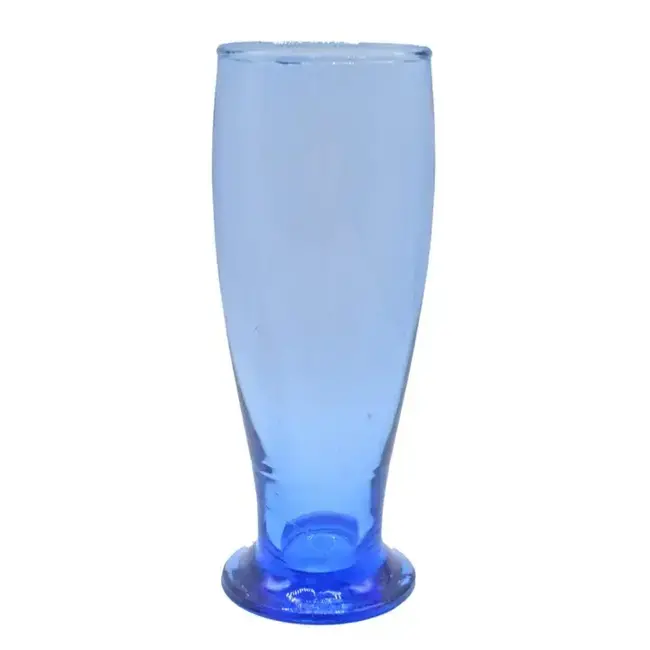 Blue Tinted Footed Pilsner Beer Glass