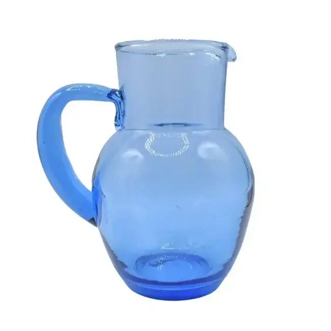Blue Tinted Recycled Glass Jug