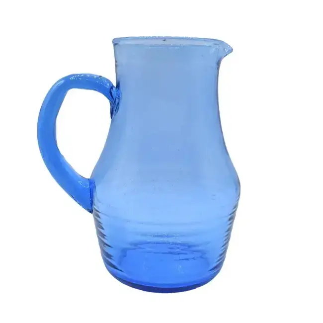 Blue Tinted Recycled Glass Jug