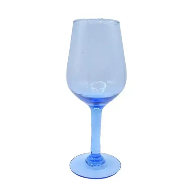 Blue Tinted Recycled Wine Glass