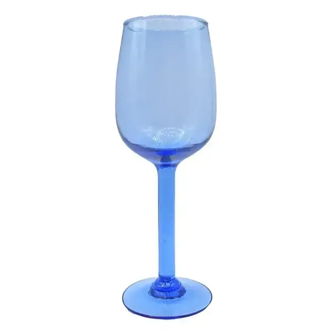 Blue Tinted Recycled Wine Glass