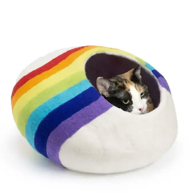Felt Cat Cave - Rainbow Stripe