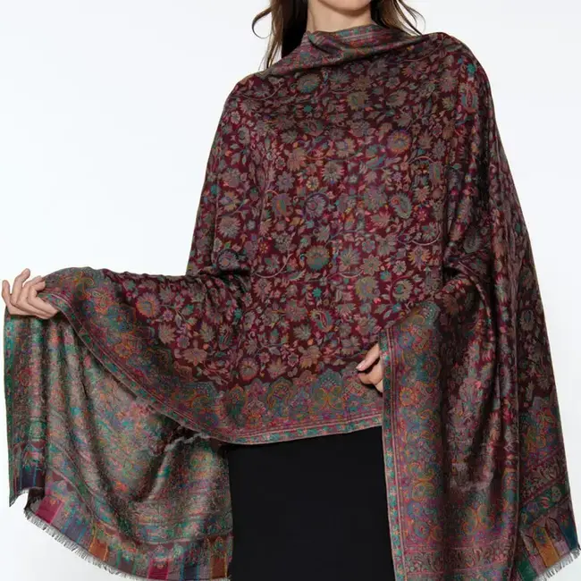 Jamevar Shawl - Plum Multi