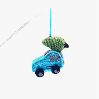 Bangladesh Knitted Christmas Ornament - Car w/ Christmas Tree Bangladesh Knitted Christmas Ornament - Car w/ Christmas Tree