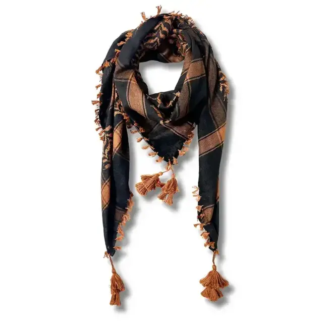 Dark Orange & Black Kuffiyeh