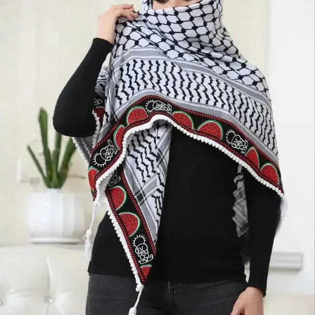 Hanzala & Watermelon Embroidered Kuffiyeh