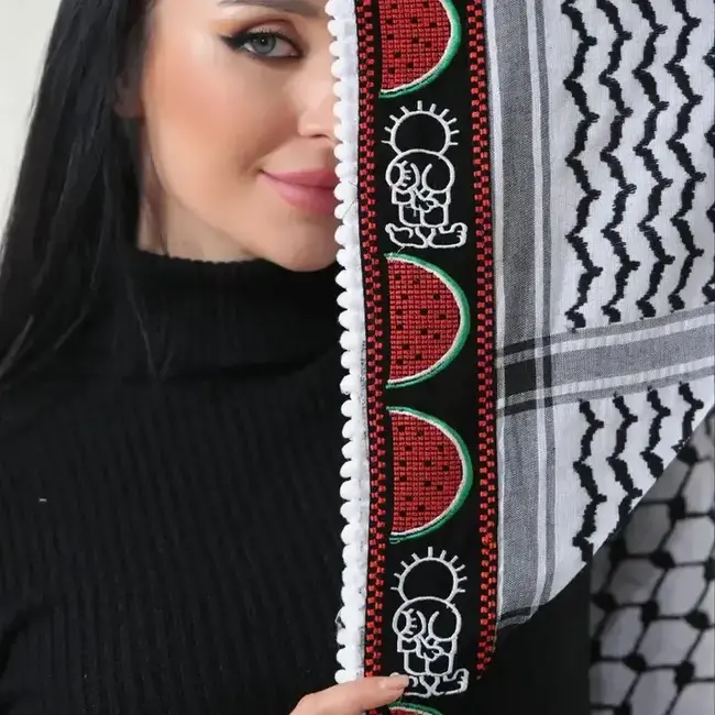 Hanzala & Watermelon Embroidered Kuffiyeh