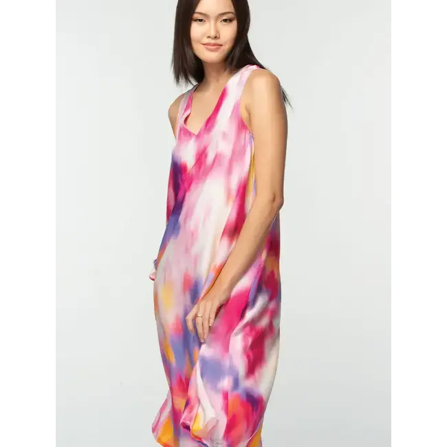 Aisha Cupro Dress - Rose Multi S/M