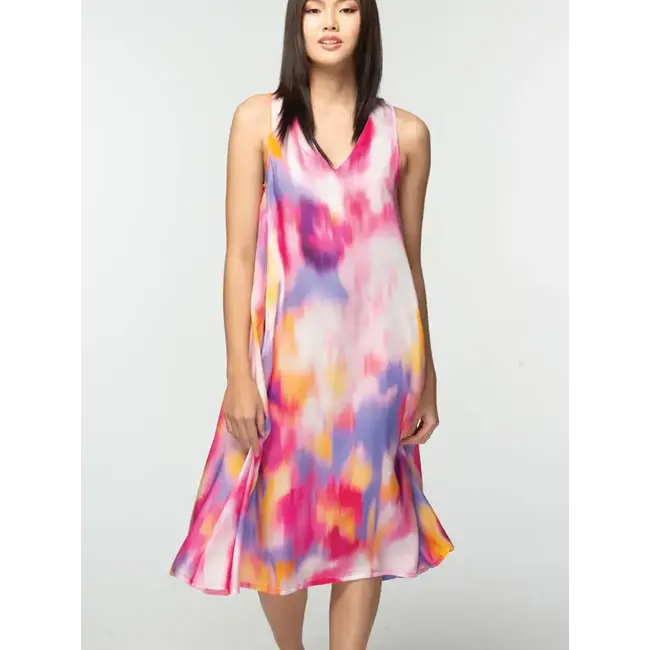 Aisha Cupro Dress - Rose Multi S/M