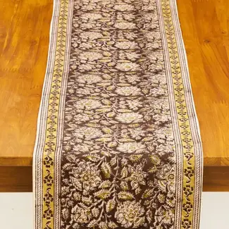 India Table Runner - Black Kalamkari (13x70)