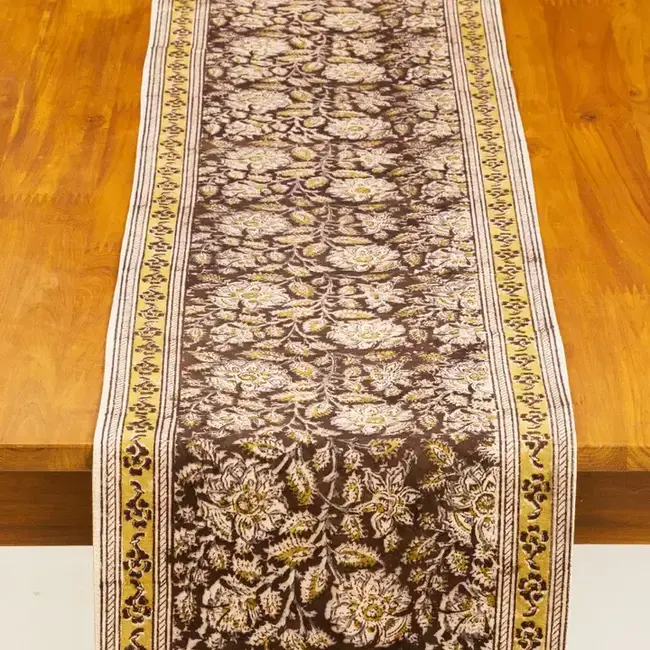 Black Kalamkari Table Runner (13x70)