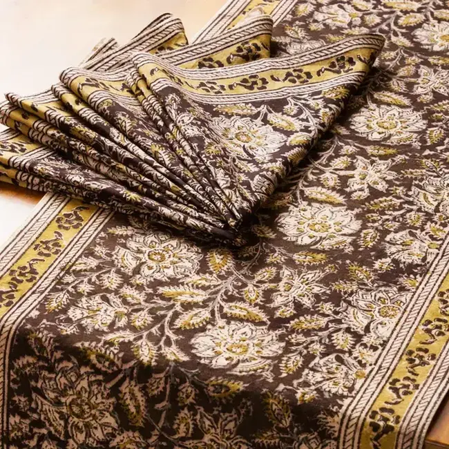 Black Kalamkari Table Runner (13x70)