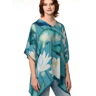 India Kamala Lotus Top - Blue & White