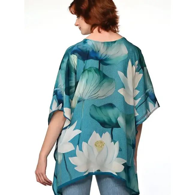 Kamala Lotus Top - Blue & White