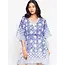 Namita Block Print Caftan - Blue & White