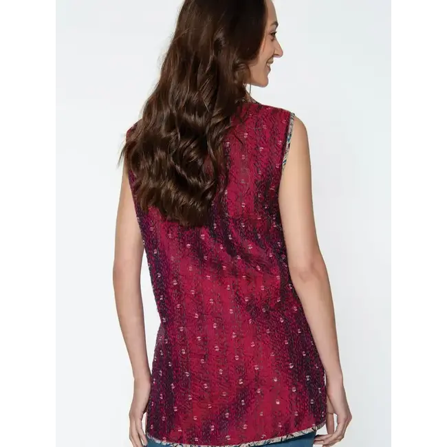 Reversible Kantha Silk Sleeveless Jacket