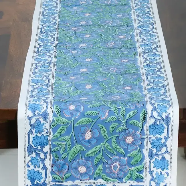 Sage & Blue Table Runner (13x70)