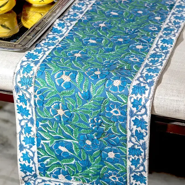 Sage & Blue Table Runner (13x70)