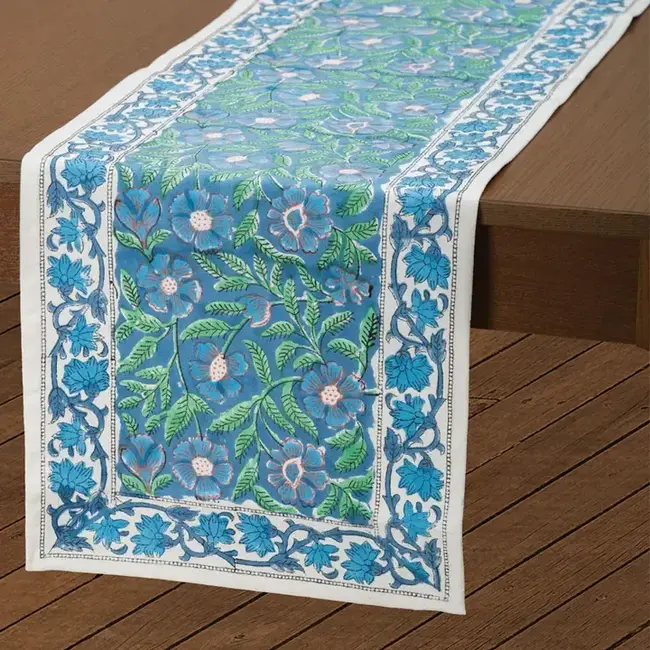 Sage & Blue Table Runner (13x70)