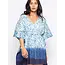 India Shibori Cotton Caftan Top - Blue & White