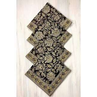 India Black Kalamkari Napkin