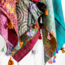 India Kantha Square Silk Scarf