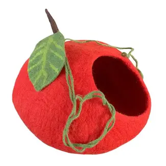 Nepal Felt Cat Cave - Tomato