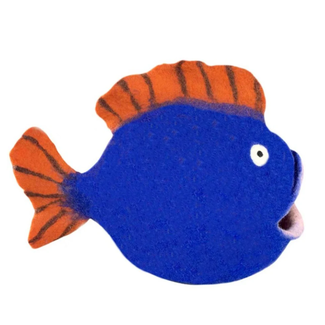 Nepal Felt Cat Cave - Blue Fish