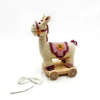 Bangladesh Crochet Pull-Along Baby Toy - Horse - Cream Bangladesh Crochet Pull-Along Baby Toy - Horse - Cream