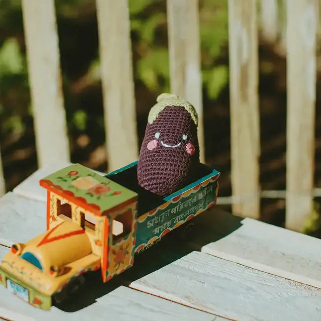 CLEARANCE Crochet Rattle - Aubergine