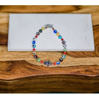 Guatemala Evil Eye & Hamsa Charm Bracelet