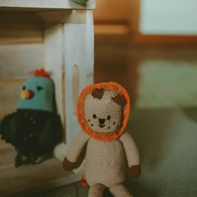 Crochet Rattle Baby Toy - Lion