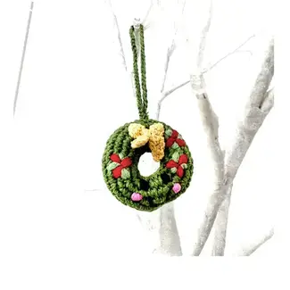 Bangladesh Knit Christmas Ornament - Friendly Wreath Bangladesh Knit Christmas Ornament - Friendly Wreath