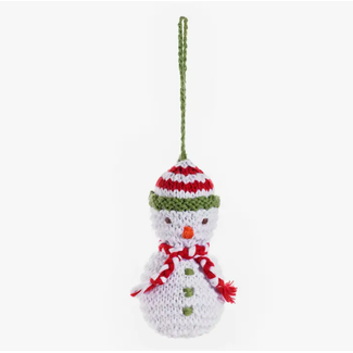 Bangladesh Knit Christmas Ornament - Snowman